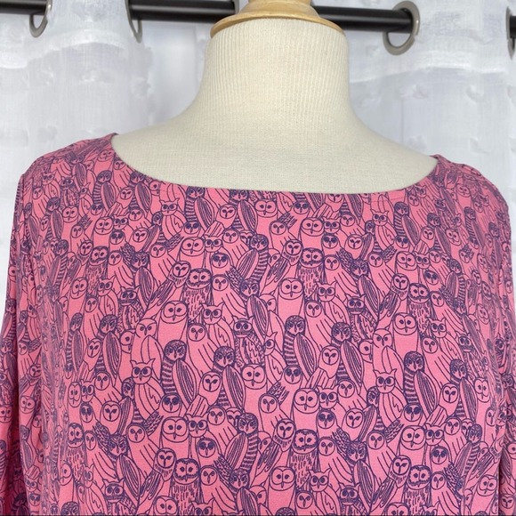 NWOT The Savile Row pink owl print shift dress 6 - Picture 3 of 11